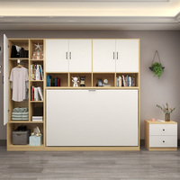 Meuble intelligent horizontal gain de place sur mesure, lit mural pliable invisible Murphy avec armoire