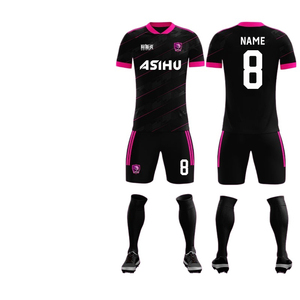Maillot de football rayé classique EXON pour sports d'équipe, logo en silicone entièrement sublimé ou broderie, vêtements d'équipe en maille polyester - Product Image 1