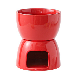Ensemble populaire de plats à fondue au chocolat, réchaud à snacks pour hôtel, bol à dessert pour la maison, bol à glace en céramique rouge - Product Image 1