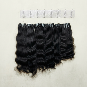 ผมแท้ Remy 100% คุณภาพสูงจากอินเดีย ทัมมิลนาฏูด  จัดเรียงเกล็ดผม  แบบเย็บสองชั้น  ลอนคลายเป็นช่อ  ผมต่อแบบดิบ  รับสั่งทำตามความต้องการ - Product Image 1