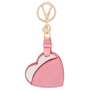 Heart-shaped keychain makeup mirror, portable PU leather mirror case, keychain <b>gift</b>. - Product Image 4