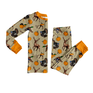 Tenues de Thanksgiving personnalisées pour bébés filles et garçons (cerf, canard, dinde, citrouille) – Combinaisons en gros pour frères et sœurs – Vêtements de fête bio pour boutique - Product Image 6