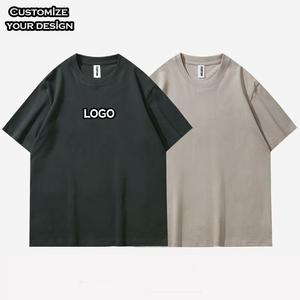 Men's 220gms Cotton Short Sleeve O-Neck T-Shirt Solid Color Simple Loose Casual <strong>Tops</strong> Hot Sale Blank <strong>Design</strong> - Product Image 3
