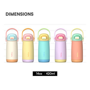 בקבוק מים לילדים מבודד נירוסטה, תרמוס ואקום, כוס, עיצוב פטנטי עם ידית ומכסים, סיטונאי,  נמכר במהירות - Product Image 2