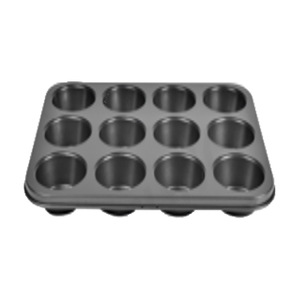 Baking Mold Set 12 Cavity Round Non Stick Cake Pan Carbon Steel Reusable Oven Safe Bakeware - Product Image 1