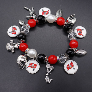 Pulseras con Colgante de Aleación de Zinc con el Logotipo de los Indianapolis Colts, Brazalete Elástico con Cuentas y Diseño Personalizado de Campeonato Universitario - Product Image 2