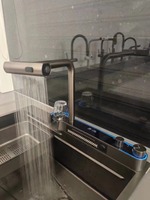 Tiktok nouvelle tendance en acier inoxydable à fente unique bionique nid d'abeille une pièce cascade robinet évier de cuisine avec lave-gobelet intelligent