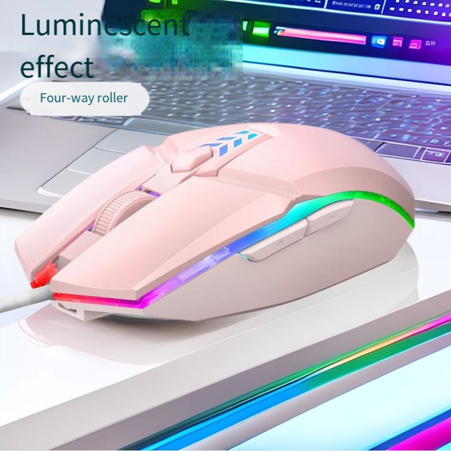 High Performance Lightweight 6-Key Luminous RGB USB Wired Optical Gaming Mouse PAW3395 Sensor Both Hands Stock