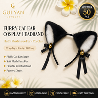 Serre-tête Oreilles de Chat Cosplay Réalistes 3D Oreilles d'Animaux Mignonnes en Peluche Faites à la Main en Fil Doux Lolita Décoration Photo Accessoires Cheveux