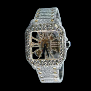 Reloj de Cuarzo con Diamantes Moissanite Resistentes al Agua, de Alta Demanda, para Hombre, Reloj de Pulsera Deportivo de Acero Inoxidable de Lujo, Disponible para la Venta - Product Image 6