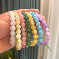 Bracelet en cristal de perles magnétiques fissurées de glace Feng Shui naturel pur