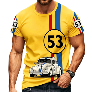 Nuova Moda 2026: T-shirt da Uomo Hip Hop 100% Poliestere con Stampa 3D Auto, Traspirante, Ecologica, Manica Corta, Casual Estiva - Product Image 5