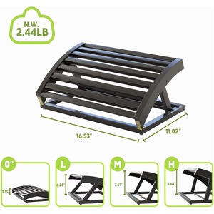 Reposapiés RUCHANG Ajustable para Debajo del Escritorio, de Metal Negro, para Oficina o Sofá - Product Image 4