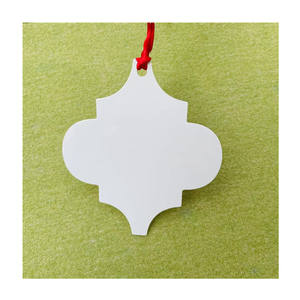 Dalijia-ornamentos de Metal de doble cara, ornamento de Navidad de aluminio blanco, personalizado por sublimación, con cinta roja - Product Image 4