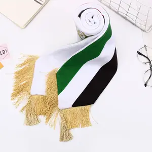 Toptan özel futbol takımı kulüpleri eşarp çift taraflı örme Polyester Fan eşarp