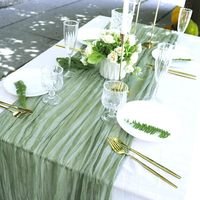 Nappe de table en gaze en gros, couleur ivoire nude, pour décoration de mariage, style bohème chic et rustique