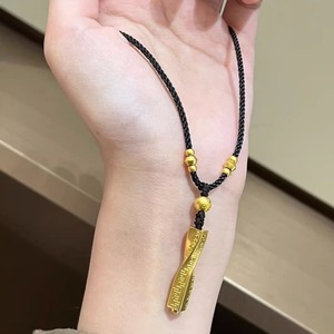 Colgante Dorado con Cuentas de la Suerte para Hombre, Cadena para Suéter Versátil 2023, Regalo de Cumpleaños para <span class=keywords><strong>Novio</strong></span> - Product Image 3