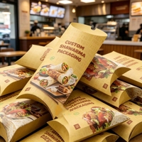 Papier d'emballage Kraft pour Burrito, Rouleaux de Poulet, Pâtisseries Grillées, Personnalisé avec Logo, Écologique, Gaufré UV, Détachable, Vente en Gros