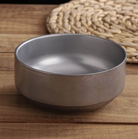 Bol à riz vintage rustique en acier inoxydable 304, bol de service coréen en métal pour la maison, la cuisine, le restaurant, les accompagnements, les soupes, le barbecue, la restauration