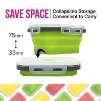 Conteneur de stockage alimentaire pliable en silicone |   Couvercle hermétique compatible avec le réfrigérateur et le micro-ondes |   Ensemble de boîtes de conservation pour la cuisine personnalisables