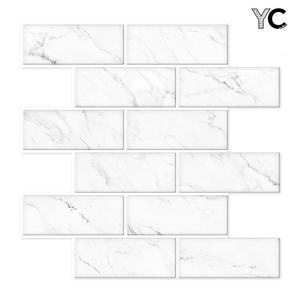 מדבקות קיר תלת מימד מודרניות עמידות למים - אפקט שיש, קלף והדבק למטבח/אמבטיה, מתאים לאריחים - Product Image 4