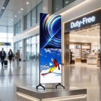 Écran publicitaire LED mobile d'intérieur P1.25 1mx2m de qualité supérieure avec roues verrouillables pour événements de lancement de marque