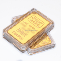 Barre décorative en laiton plaqué sur mesure de haute qualité, lingot commémoratif de 1 oz, ornement métallique doré