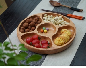 Plateau à dessert pour bébés adultes, vaisselle saine écologique <span class=keywords><strong>assiette</strong></span> en bois à 5 compartiments pour la nourriture - Product Image 6