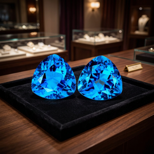 10mm Trillion Cut Natural Swiss Blue Topaz Venta al por mayor Precio de fábrica Piedra preciosa suelta facetada de alta calidad por quilate - Product Image 4