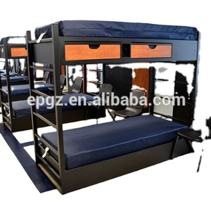 Meubles modernes de l'auberge Lits superposés avec escaliers et étagères de rangement en bois pour les auberges - Product Image 3