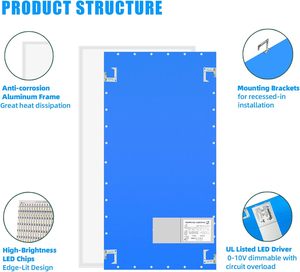 ไฟแผง LED แบบมินิมอล ขนาด 2x2' 2x4' ตัวเรือนพลาสติก AC 220V 30W 40W 50W 3500K 4000K 5000K - Product Image 5