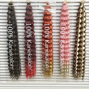 Top quality deep twist braids 24inch ombre colorful ocean wave curly braids non flame retardant fiber wholesale hair extension