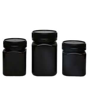 hot selling wholesale price available different sizes square shape food grade amber pet plastic jars amber pet jar