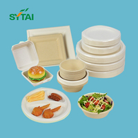 Assiettes de bagasse de canne à sucre jetables pour paquet de fête d'anniversaire de mariage plateaux de plat de fruits alimentaires