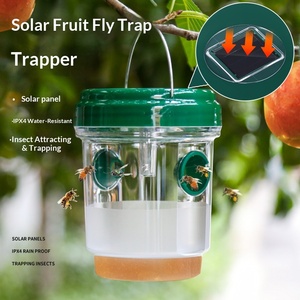 เครื่องดักผึ้งพลังงานแสงอาทิตย์แบบข้ามพรมแดน IPX4กับดักฝนสำหรับสวนผลไม้ตัวต่อแมลงแมลงวันผลไม้ - Product Image 4