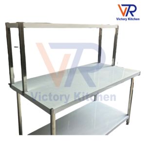 Barra de Condimentos de Acero Inoxidable de Alta Resistencia VCT, Estante Superior de 1 Nivel para Banco de Trabajo, Móvil, Capacidad de 300 kg, Equipo de Cocina para Hoteles - Product Image 2