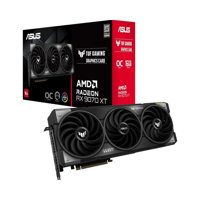 For TUF Gaming Radeon RX 9070 XT OC Edition 16GB PCIe 5.0 for DisplayPort 2.1 3.125 Slot Axial Fans Protective GDDR6