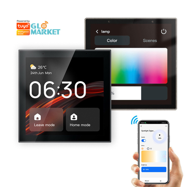 Glomarket Smart Home WiFi Multi Screen Zigbee Gateway In-wall Tuya Smart Central Control Panel Support Alexa Voice Control