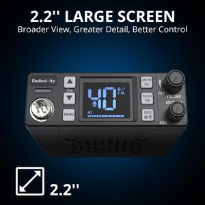 Radio CB Radioddity CB-606 AM FM PA 40 canaux 4W VOX Émetteur-récepteur mobile compact Écran LCD 2,2 pouces Canaux d'urgence 9 19 <span class=keywords><strong>Roger</strong></span> - Product Image 2