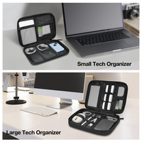Organisateur de voyage écologique de grande capacité étui de sac de câble en tissu imperméable antichoc personnalisé pour fermeture éclair de gadget numérique