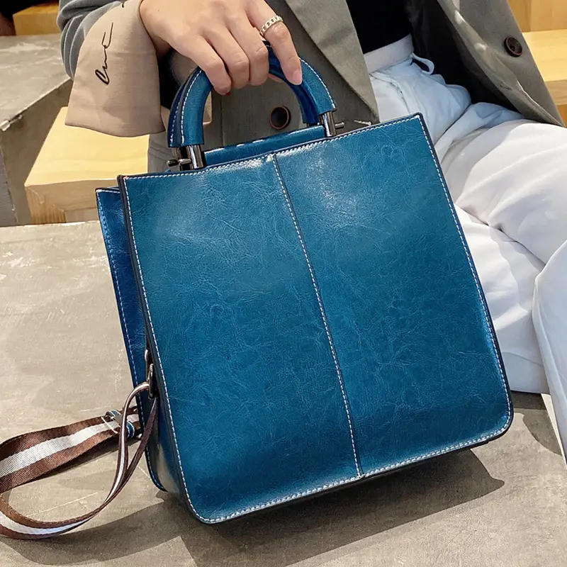 2023 nuevo bolso de cuero genuino para mujer, bolso de hombro, bolso de piel de vaca de estilo europeo y americano a la moda