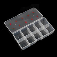 Boîte de rangement vide en gros pour 500 embouts d'ongles de 10 tailles - Conteneur d'organisation pour nail art - Boîte de manucure