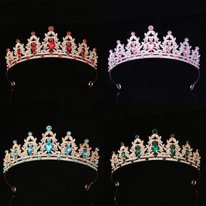 Diamant Accessoire Femme Diadèmes En Gros Alliage Coloré Coronas Decorativas De Étincelant Filles Couronne De <span class=keywords><strong>Luxe</strong></span> Cristal Diadème - Product Image 1
