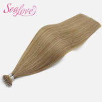Extensiones de Cabello Humano Virgen Europeo con Anillas Nano y Microperlas, Invisibles y Sin Costuras para Fijación en Frío