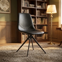 Chaise de salle à manger rembourrée pour la maison, revêtement en cuir PU résistant à l'usure, chaise araignée noire pour le marché américain et européen, décoration intérieure