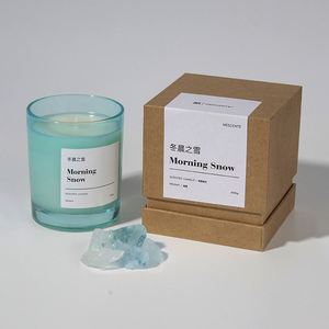 Bougies parfumées en pot avec récipients en verre, mèche unique, forme cylindrique, décoration parfumée pour la maison - Product Image 4