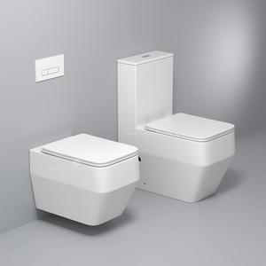 Artículos sanitarios de cerámica modernos, inodoro montado en <span class=keywords><strong>la</strong></span> pared y lavabo, juego de inodoro cuadrado para colgar en <span class=keywords><strong>la</strong></span> pared del baño - Product Image 5