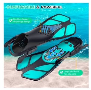 Aletas de Snorkel KD para Buceo Libre, con Hebillas Ajustables, Talón Abierto, Tamaño de Viaje, Cortas, Ecológicas, de Poliuretano, para Adultos - Product Image 5
