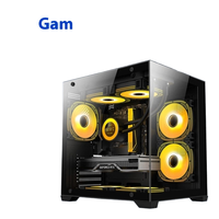 Wankang Mini Mid Tower Gaming Computer MicroATX/ITX Sea View Panoramic Water Cooled No Column Metal Material Stock Side Panel