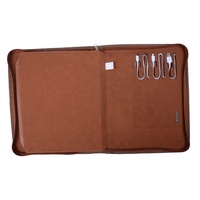 Organiseur de portefeuille en cuir de conception la plus récente pour tablette/carte et porte-stylo, portefeuille avec fermeture éclair